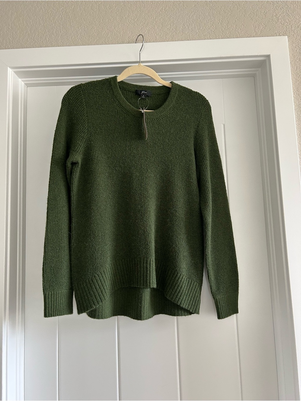 Jcrew Olive Green Crewneck Knit Sweater